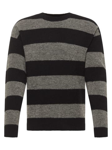 Mustang Pullover "Moon" in Grau/ Schwarz