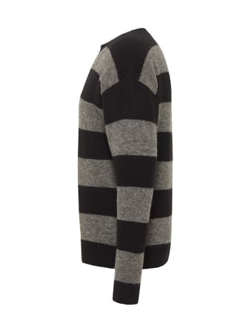 Mustang Pullover "Moon" in Grau/ Schwarz