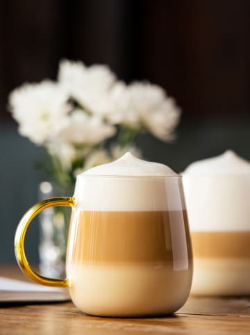 Vialli Design 2er-Set: Gläser "Bolla" in Transparent/ Gelb - 400 ml