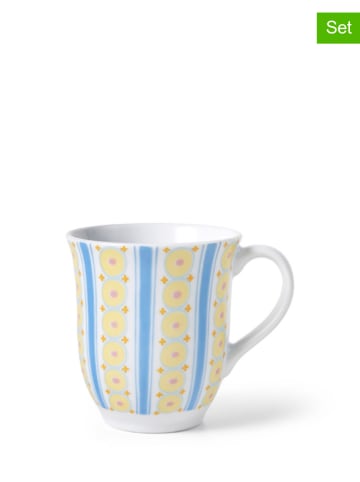 Rosendahl 2er-Set: Tassen "Eva" in Weiß/ Gelb/ Blau - 350 ml