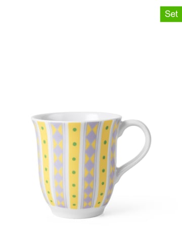 Rosendahl 2er-Set: Tassen "Eva" in Weiß/ Gelb/ Lila - 350 ml