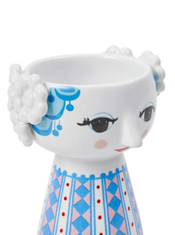 Rosendahl Świecznik "Eva" w kolorze niebiesko-białym - wys. 9,5 cm