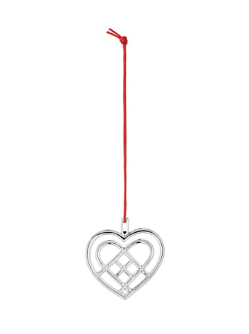Rosendahl Dekohänger "Geflochtenes Weihnachtsherz" in Silber - (H)6,5 cm
