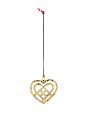 Rosendahl Dekohänger "Geflochtenes Weihnachtsherz" in Gold - (H)6,5 cm