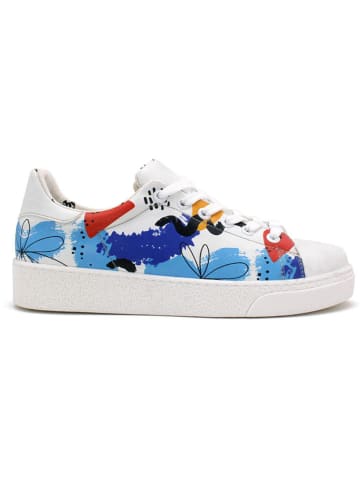 Goby Sneakers wit/lichtblauw/rood