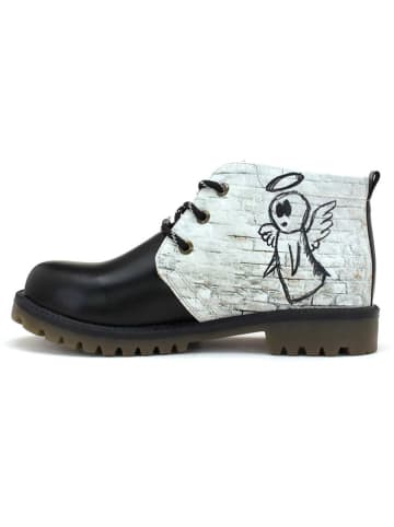 Goby Schnürschuhe in Schwarz/ Weiß/ Rot
