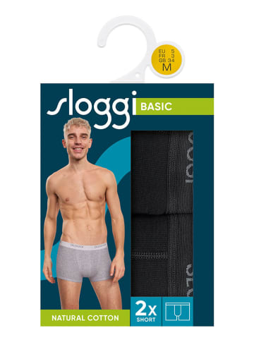 Sloggi 2er-Set: Boxershorts "Basic" in Schwarz
