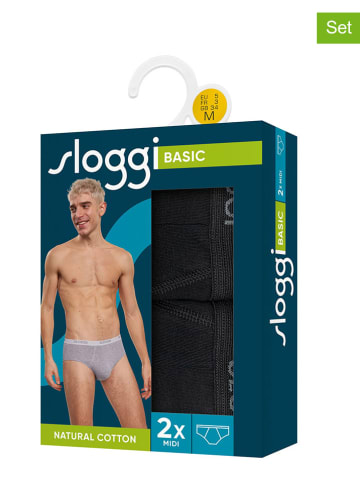 Sloggi Slipy (2 pary) "Basic" w kolorze czarnym