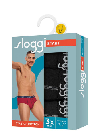 Sloggi 3-delige set: slips "Start Midi" zwart