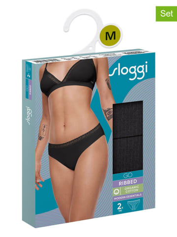Sloggi 2er-Set: Slips "Go" in Schwarz