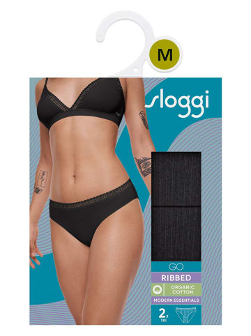 Sloggi Figi (2 pary) "Go" w kolorze czarnym