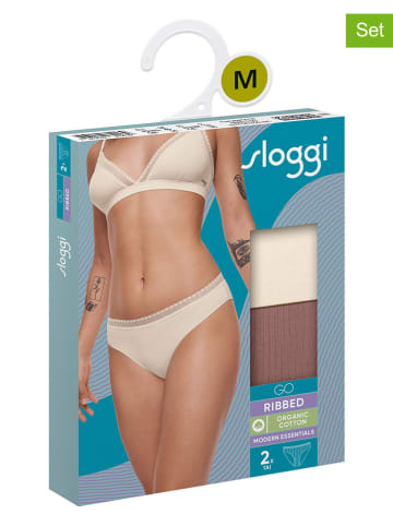Sloggi Figi (2 pary) "Go" w kolorze jasnobrązowym i kremowym