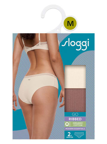 Sloggi 2er-Set: Pantys in Creme/ Hellbraun
