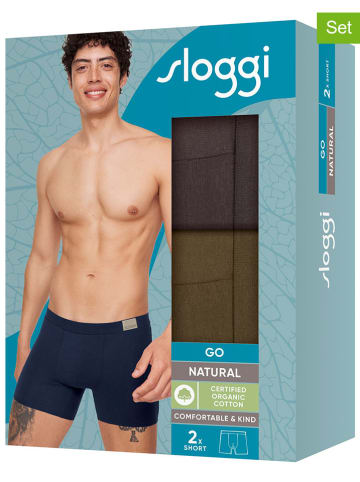 Sloggi 2-delige set: boxershorts "Go" kaki/bruin
