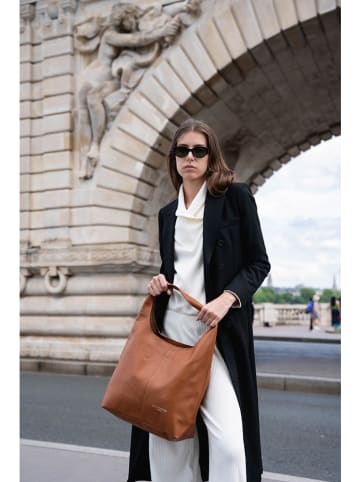 maison héritage PARIS Leder-Schultertasche "Rebe" in Hellbraun - (B)33 x (H)45 x (T)15 cm