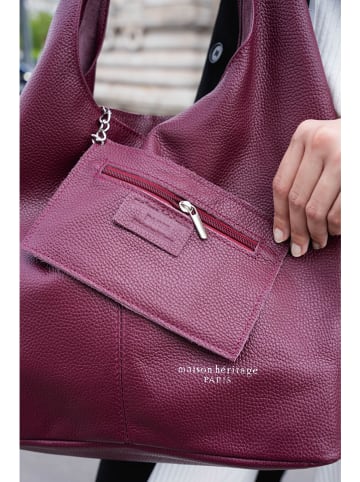 maison héritage PARIS Leren schoudertas "Rebe" bordeaux - (B)33 x (H)45 x (D)14 cm