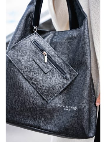 maison héritage PARIS Leren schoudertas "Rebe" zwart - (B)33 x (H)45 x (D)15 cm