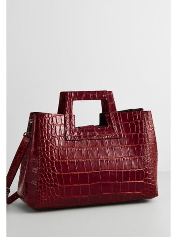 maison héritage PARIS Leder-Henkeltasche "Jane Croco" in Bordeaux - (B)34 x (H)26 x (T)11 cm