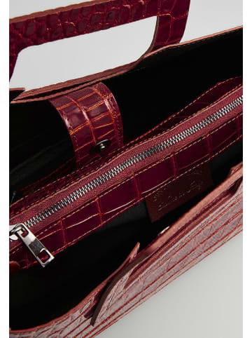 maison héritage PARIS Leder-Henkeltasche "Jane Croco" in Bordeaux - (B)34 x (H)26 x (T)11 cm
