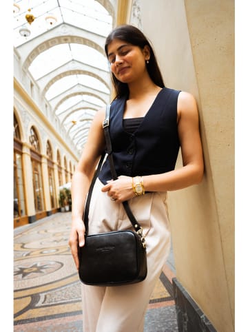 maison héritage PARIS Leder-Umhängetasche "Gaby" in Schwarz - (B)19 x (H)15 x (T)7 cm