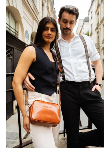 maison héritage PARIS Leder-Umhängetasche "Gaby" in Hellbraun - (B)19 x (H)15 x (T)7 cm