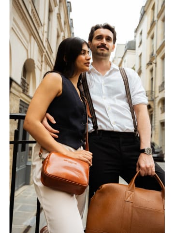 maison héritage PARIS Leder-Umhängetasche "Gaby" in Hellbraun - (B)19 x (H)15 x (T)7 cm