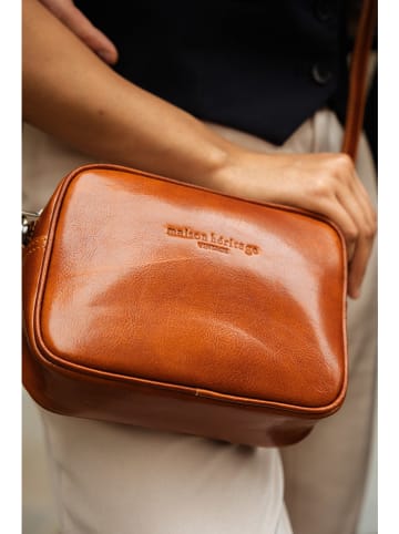 maison héritage PARIS Leder-Umhängetasche "Gaby" in Hellbraun - (B)19 x (H)15 x (T)7 cm