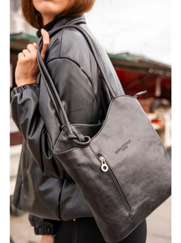 maison héritage PARIS Leder-Schultertasche "Lola" in Schwarz - (B)32 x (H)25 x (T)6 cm