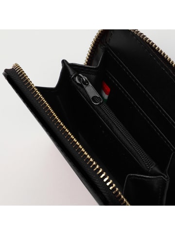 maison héritage PARIS Leder-Geldbörse "Mini Moni Box" in Schwarz - (B)20 x (H)11 cm