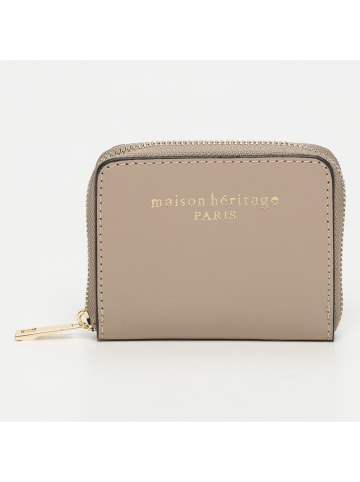 maison héritage PARIS Leder-Geldbörse "Mini Moni Box" in Beige - (B)11 x (H)9,5 cm