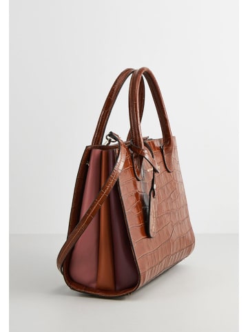 maison héritage PARIS Leren handtas "Trip Croco" lichtbruin - (B)30 x (H)24 x (D)15 cm