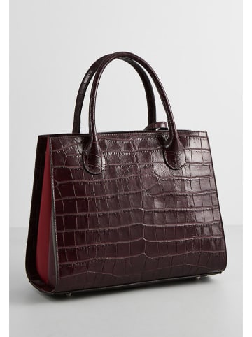 maison héritage PARIS Skórzana torebka "Trip Croco" w kolorze bordowym - 30 x 24 x 15 cm