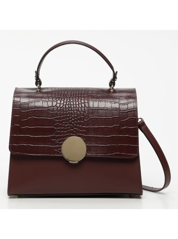 maison héritage PARIS Leder-Umhängetasche "Clau Croco" in Braun - (B)26 x (H)20 x (T)9 cm