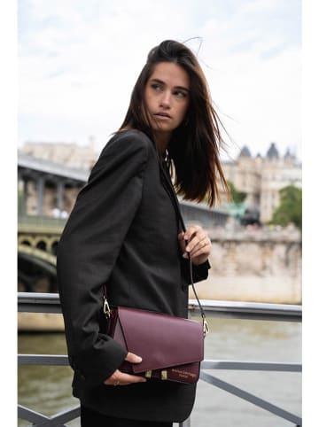 maison héritage PARIS Leder-Umhängetasche "Aela Box" in Bordeaux - (B)22 x (H)15 x (T)7 cm