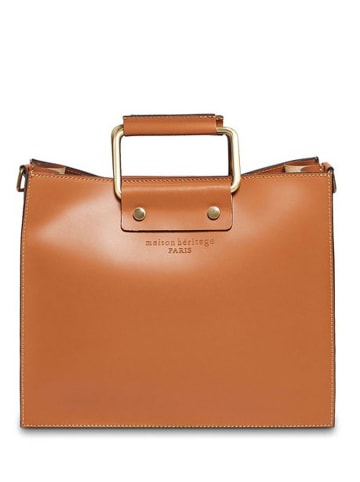 maison héritage PARIS Leren handtas "Gari" lichtbruin - (B)28 x (H)23 cm
