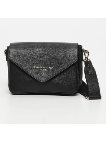maison héritage PARIS Leder-Umhängetasche "Mariam" in Schwarz - (B)22 x (H)16 x (T)6 cm