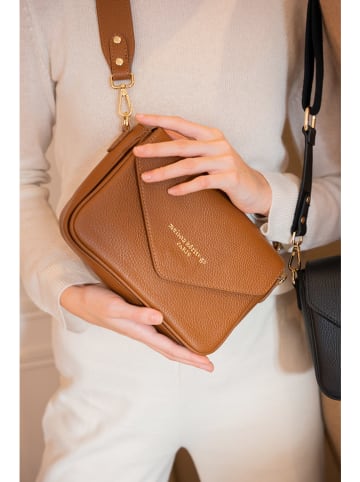 maison héritage PARIS Leren schoudertas "Mariam" lichtbruin - (B)22 x (H)16 x (D)6 cm