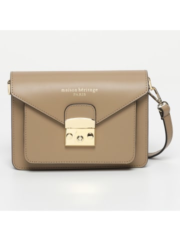 maison héritage PARIS Leder-Umhängetasche "Vic" in Beige - (B)23 x (H)15 x (T)6 cm