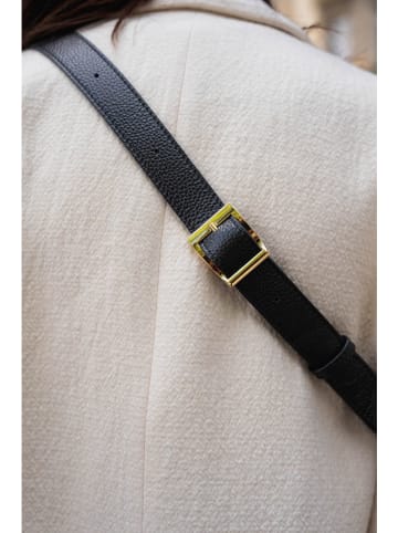 maison héritage PARIS Leder-Brustbeutel "Rachel Croco" in Schwarz - (B)34 x (H)17 cm