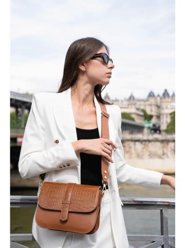 maison héritage PARIS Leder-Umhängetasche "Monica" in Hellbraun - (B)23 x (H)14 x (T)7 cm
