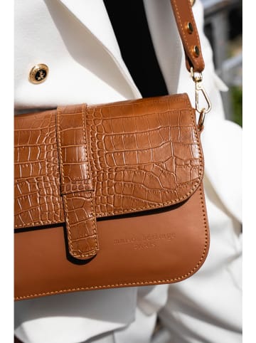 maison héritage PARIS Leder-Umhängetasche "Monica" in Hellbraun - (B)23 x (H)14 x (T)7 cm
