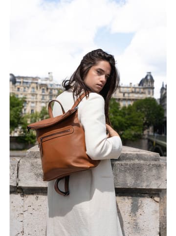 maison héritage PARIS Leder-Rucksack "Vale" in Hellbraun - (B)35 x (H)33 x (T)11 cm