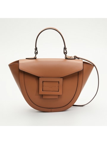 maison héritage PARIS Leder-Umhängetasche "Votti" in Hellbraun - (B)28 x (H)21 x (T)9 cm
