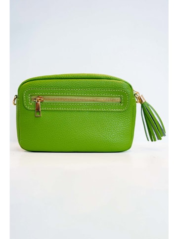maison héritage PARIS Leren schoudertas "Gaby Paille" groen - (B)28 x (H)22 x (D)8 cm