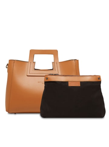 maison héritage PARIS Leren handtas "Jane" lichtbruin - (B)34 x (H)26 x (D)11 cm