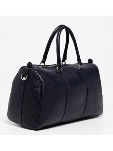 maison héritage PARIS Leder-Weekender "Nino" in Dunkelblau - (B)42 x (H)27 x (T)15 cm