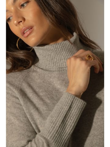 Perfect Cashmere Kasjmieren gebreide jurk "Amanda" lichtgrijs