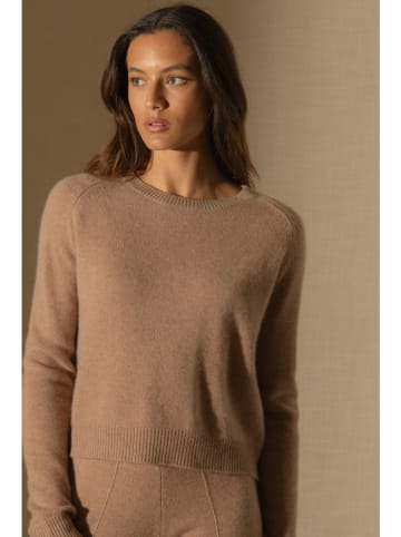 Perfect Cashmere Kaszmirowy sweter "Lila" w kolorze jasnobrązowym