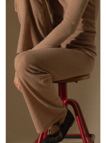 Perfect Cashmere Kaszmirowe spodnie "Eloa" w kolorze jasnobrązowym