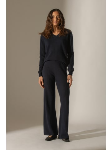 Perfect Cashmere Kaszmirowe spodnie "Eloa" w kolorze granatowym